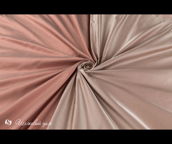 Двусторонний бежево-розовый с пепельно-терракотовой изнанкой императорский шелк сатин